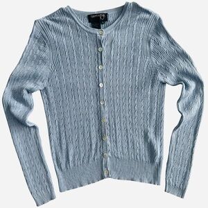 Vintage Country Shop 100% Silk Cable Knit Cardigan Size Small
